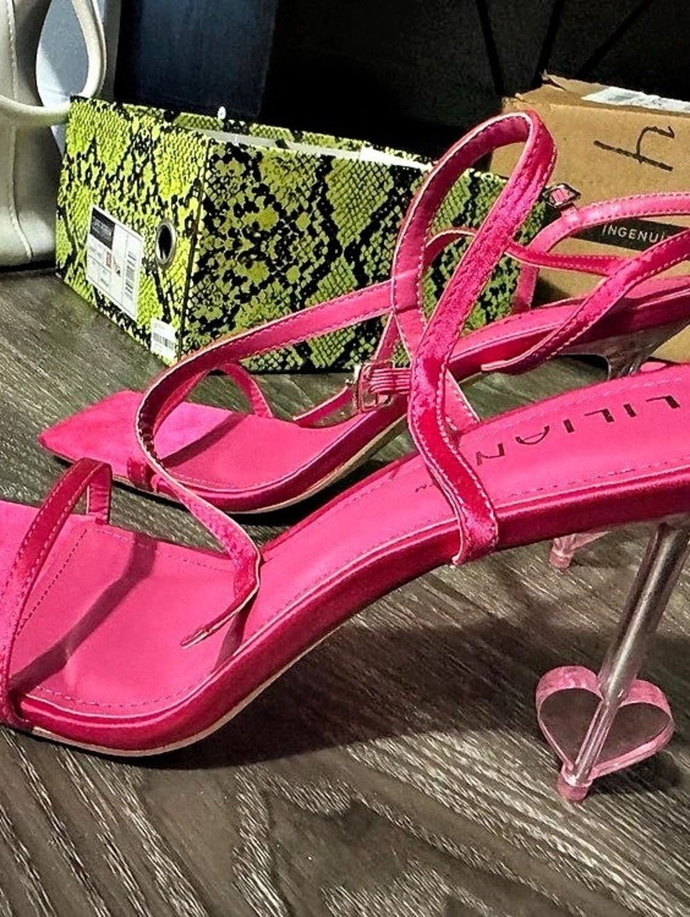 LILIANA Pink Strappy Sculptural Heels US 10 New